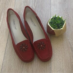 Coldwater Creek Red Beaded Loafers – Size 9.5